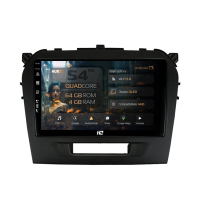 Navigatie HUB64 Suzuki Vitara (2015+), 4GB RAM, Android, Quadcore, DSP, GPS, Wi-FI, Carplay, Android Auto, USB, Bluetooth, Waze, Touchscreen, 9 inch