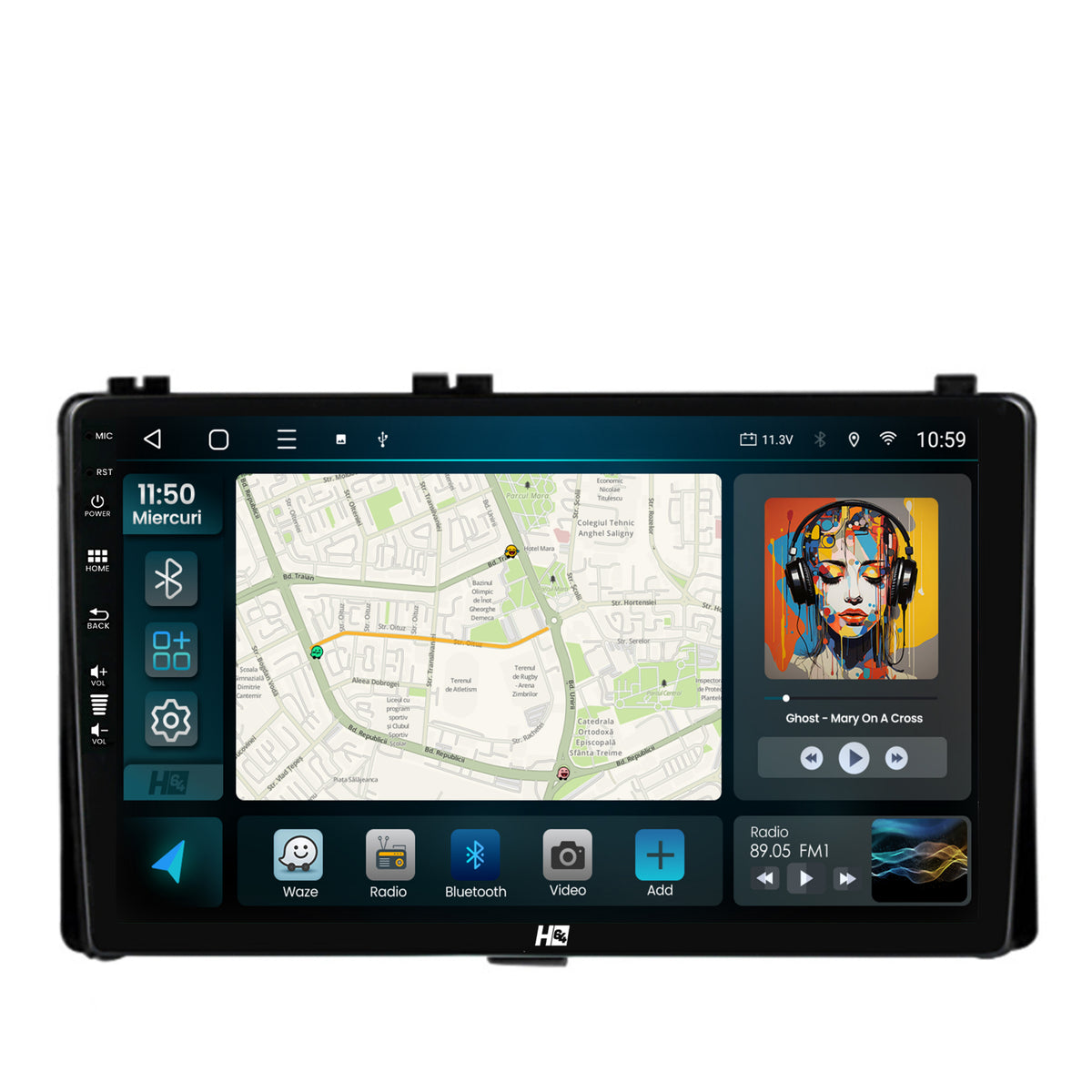 Navigatie HUB64 Toyota Auris/ Corolla (2016+), 2GB RAM, Android, GPS, Wi-FI, Carplay, Android Auto, USB, Bluetooth, Radio, Waze, Touchscreen, 9 inch