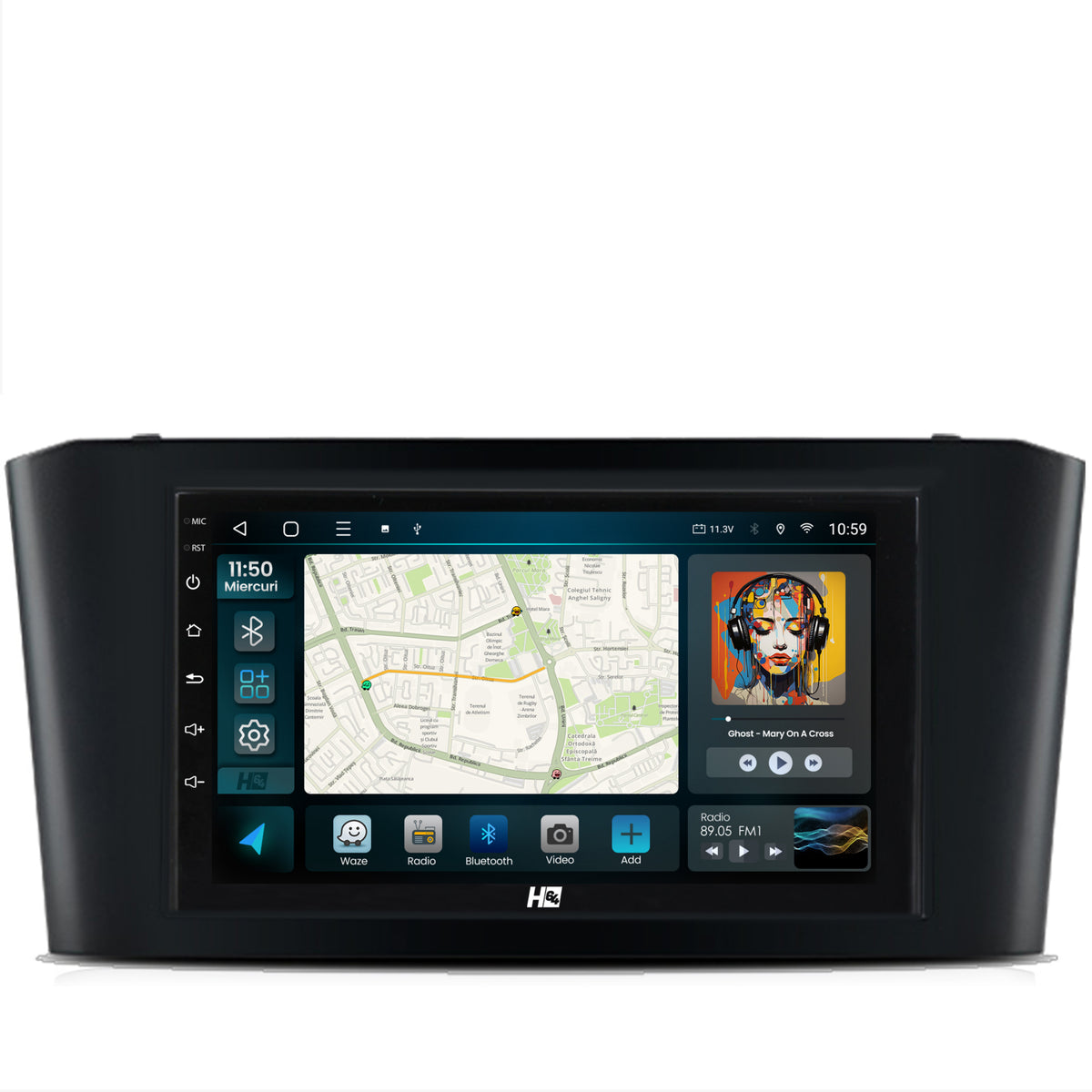 Navigatie HUB64 Toyota Avensis (2004-2008), 4GB RAM, Android, Octacore, Slot Sim 4G, DSP, GPS, Wi-FI, Carplay, Android Auto, USB, Bluetooth, Waze, Touchscreen, 7 Inch