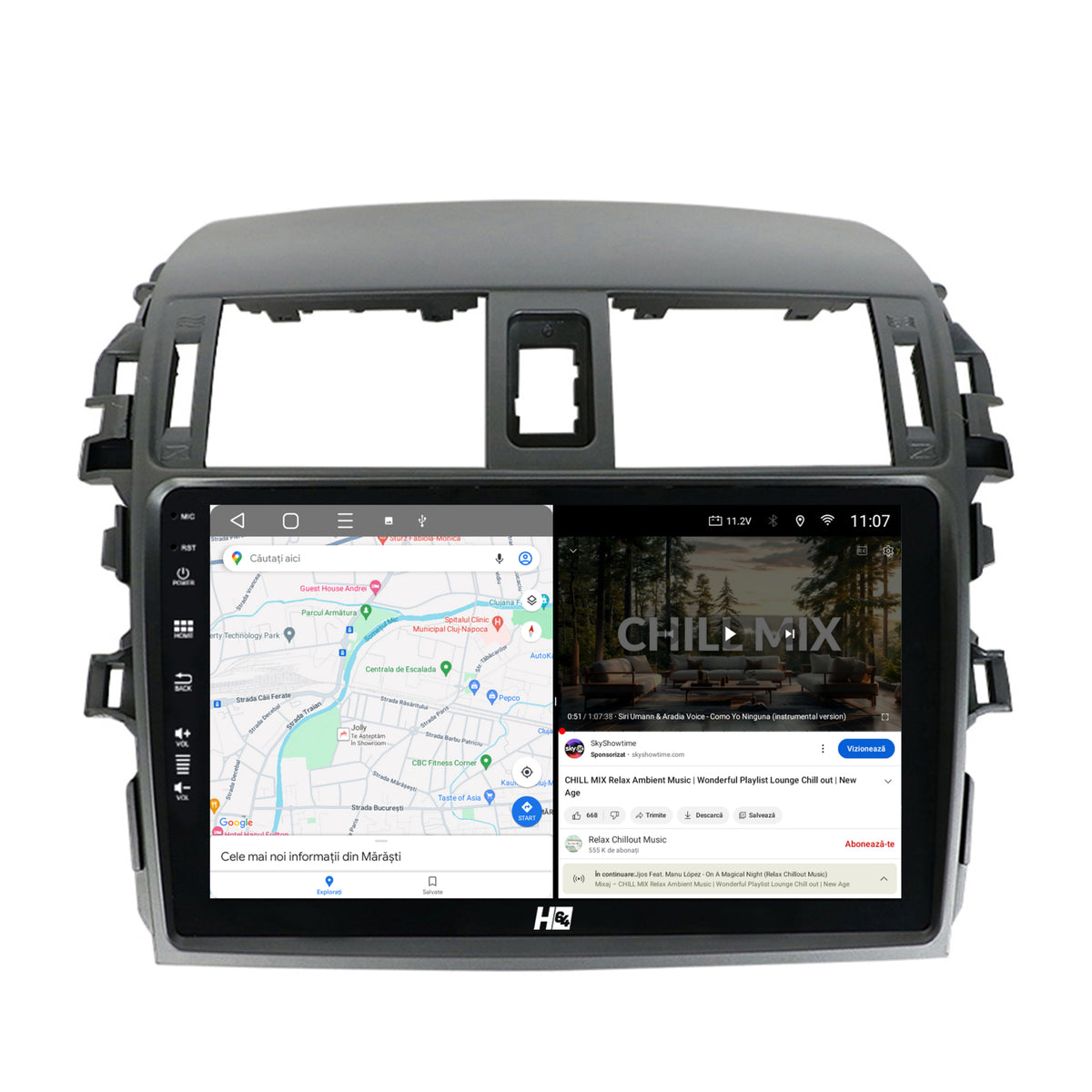 Navigatie HUB64 Toyota Corolla (2007-2013), 8GB RAM, Android, Octacore, Slot Sim 4G, DSP, GPS, Wi-FI, Carplay, Android Auto, USB, Bluetooth, Waze, Touchscreen, 9 Inch