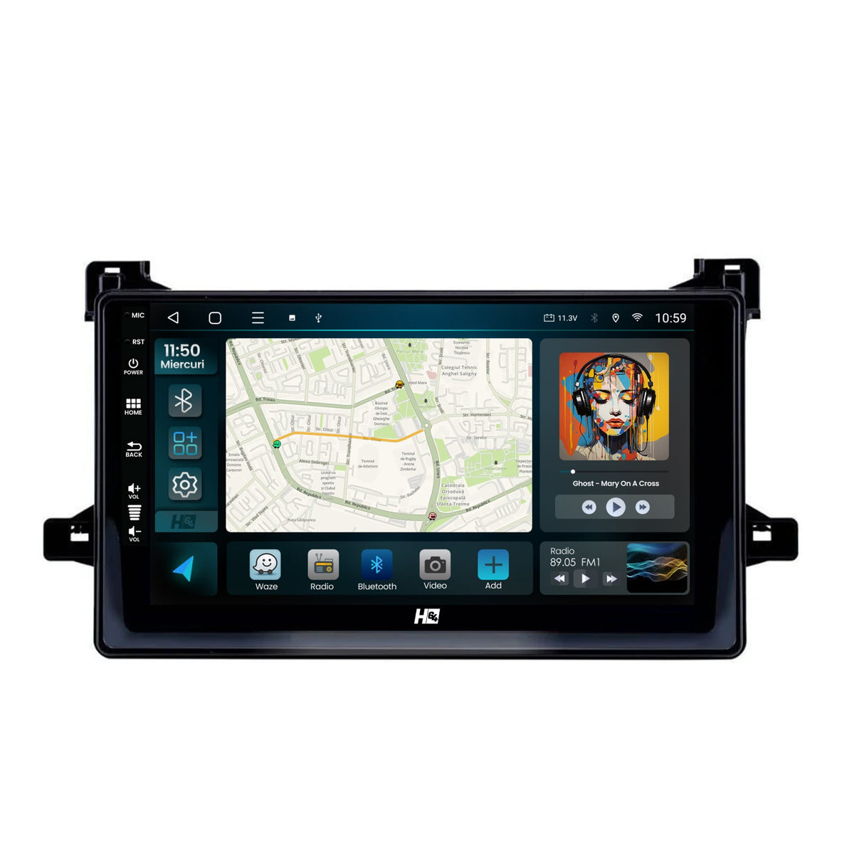 Navigatie HUB64 Toyota Prius (2015+), 6GB RAM, Android, Octacore, Slot Sim 4G, DSP, GPS, Wi-FI, Carplay, Android Auto, USB, Bluetooth, Waze, Touchscreen, 9 Inch