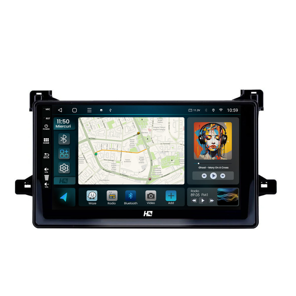 Navigatie HUB64 Toyota Prius (2015+), 8GB RAM, Android, Octacore, Slot Sim 4G, DSP, GPS, Wi-FI, Carplay, Android Auto, USB, Bluetooth, Waze, Touchscreen, 9 Inch