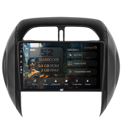 Navigatie HUB64 Toyota RAV4 (2001-2006), 2GB RAM, Android, GPS, Wi-FI, Carplay, Android Auto, USB, Bluetooth, Radio, Waze, Touchscreen, 9 inch