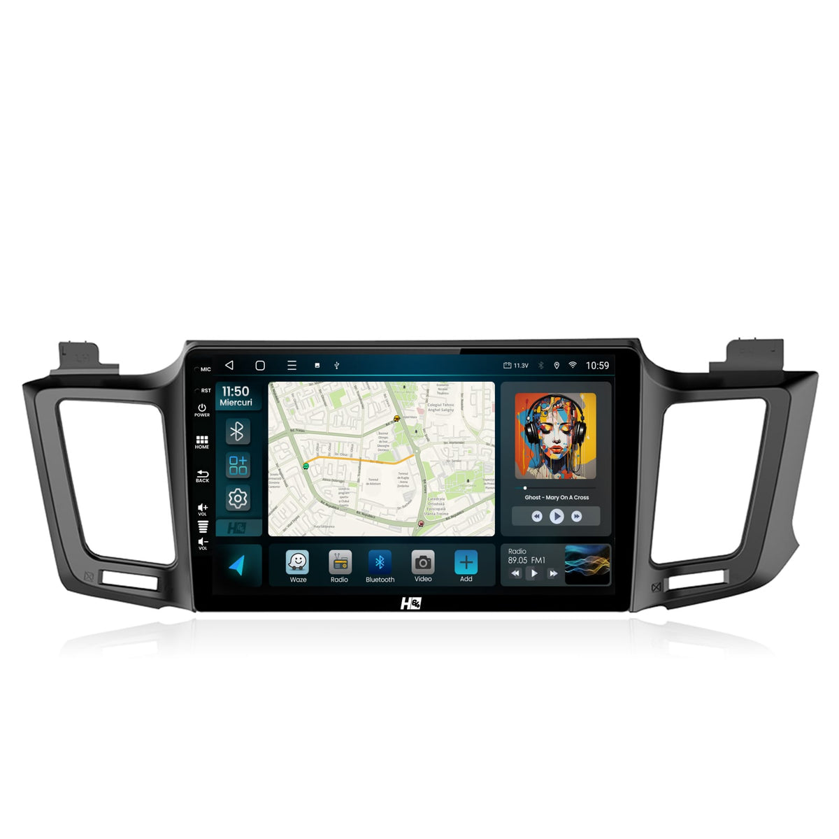 Navigatie HUB64 Toyota RAV4 (2013-2018), 2GB RAM, Android, GPS, Wi-FI, Carplay, Android Auto, USB, Bluetooth, Radio, Waze, Touchscreen, 10.1 inch