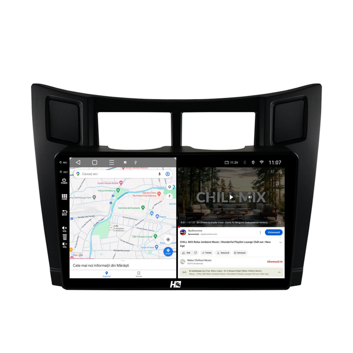 Navigatie HUB64 Toyota Yaris (2005-2012), 4GB RAM, Android, Octacore, Slot Sim 4G, DSP, GPS, Wi-FI, Carplay, Android Auto, USB, Bluetooth, Waze, Touchscreen, 9 inch