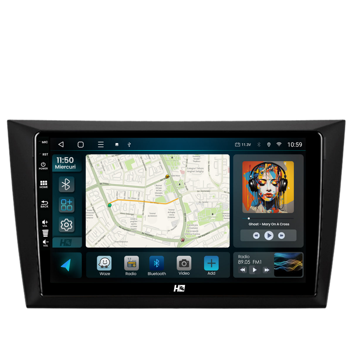 Navigatie HUB64 Volkswagen Golf 6, 4GB RAM, Android, Octacore, Slot Sim 4G, DSP, GPS, Wi-FI, Carplay, Android Auto, USB, Bluetooth, Waze, Touchscreen, 9 inch