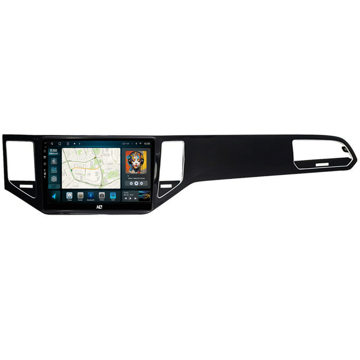 Navigatie HUB64 Golf Sportsvan (2014-2020), 4GB RAM, Android, Quadcore, DSP, GPS, Wi-FI, Carplay, Android Auto, USB, Bluetooth, Waze, Touchscreen, 10.1 inch