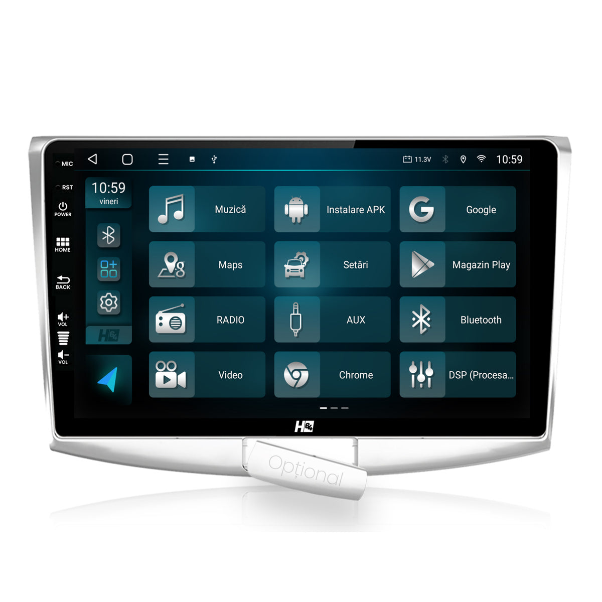 Navigatie HUB64 Volkswagen Passat B6 / B7 / CC, 4GB RAM, Android, Octacore, Slot Sim 4G, DSP, GPS, Wi-FI, Carplay, Android Auto, USB, Bluetooth, Waze, Touchscreen,, 10.1 Inch