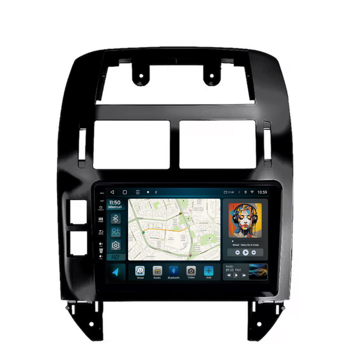 Navigatie HUB64 Volkswagen Polo (2004-2011), 8GB RAM, Android, Octacore, Slot Sim 4G, DSP, GPS, Wi-FI, Carplay, Android Auto, USB, Bluetooth, Waze, Touchscreen, 9 Inch