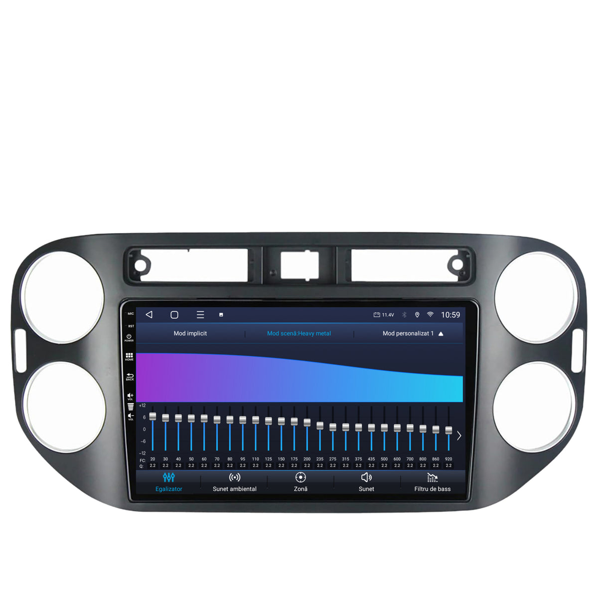 Navigatie HUB64 Volkswagen Tiguan (2010-2016), 4GB RAM, Android, Octacore, Slot Sim 4G, DSP, GPS, Wi-FI, Carplay, Android Auto, USB, Bluetooth, Waze, Touchscreen, 9 inch