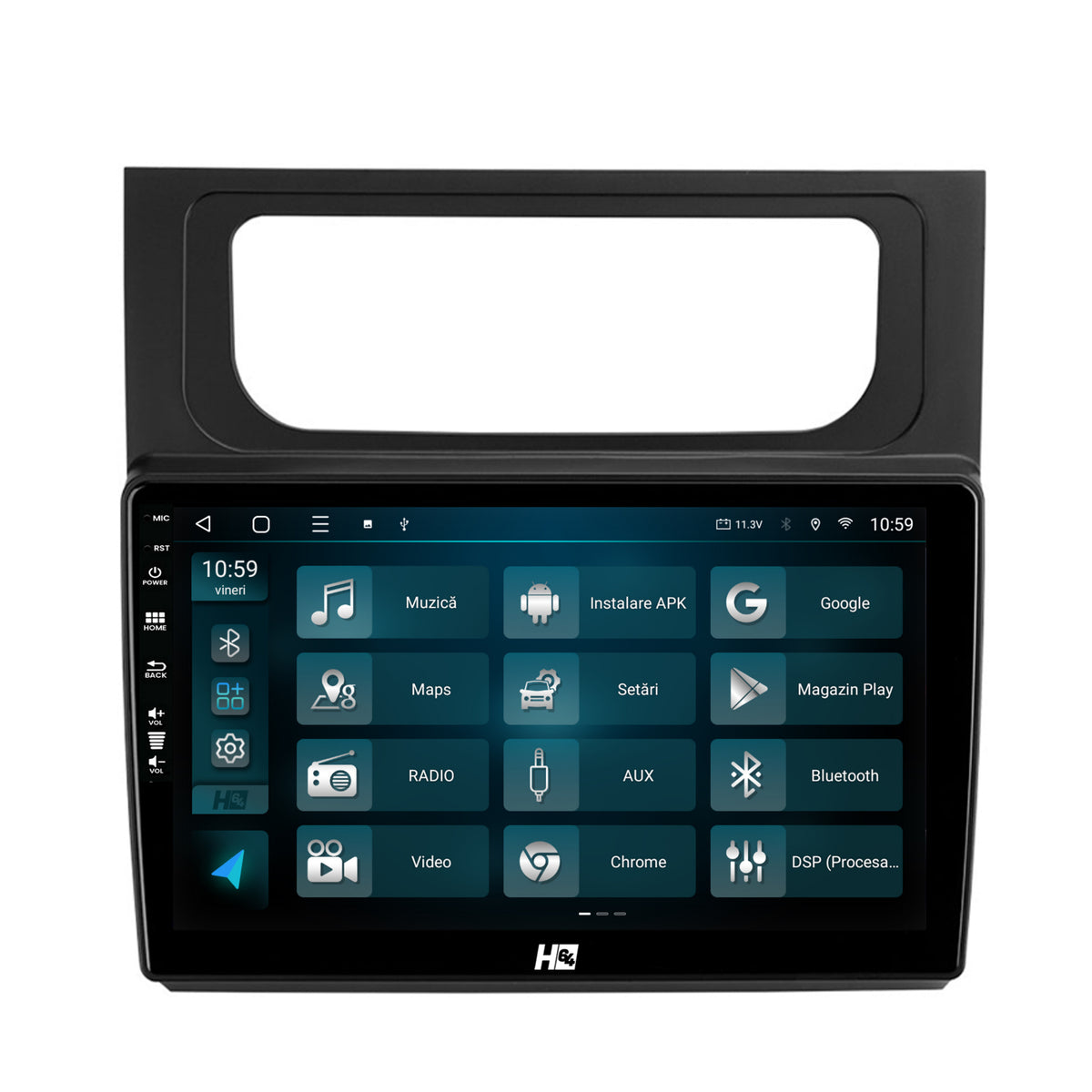 Navigatie HUB64 Volkswagen Touran (2010-2016), 8GB RAM, Android, Octacore, Slot Sim 4G, DSP, GPS, Wi-FI, Carplay, Android Auto, USB, Bluetooth, Waze, Touchscreen, 10.1 Inch