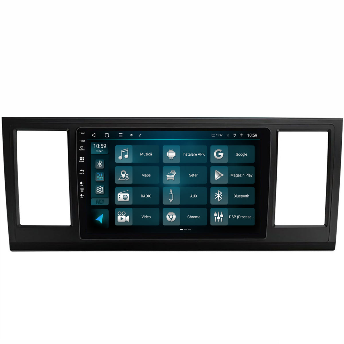 Navigatie HUB64 Volkswagen Transporter / Caravelle / Multivan T6 (2015+), 4GB RAM, Android, Octacore, Slot Sim 4G, DSP, GPS, Wi-FI, Carplay, Android Auto, USB, Bluetooth, Waze, Touchscreen, 9 inch