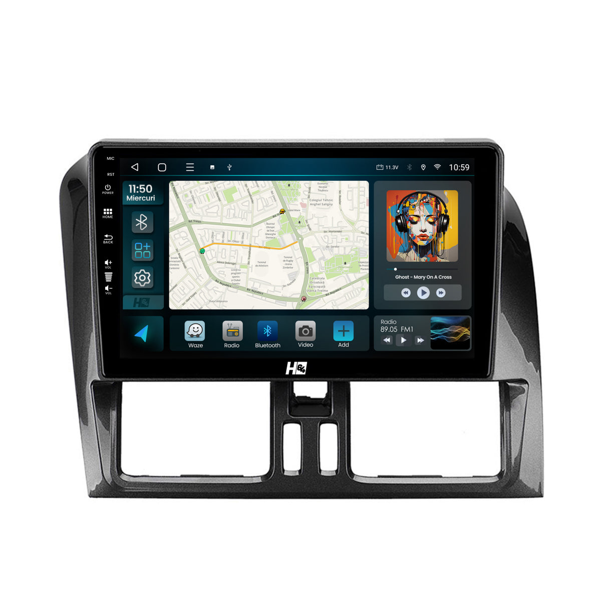 Navigatie HUB64 Volvo XC60 (2008-2013), 6GB RAM, Android, Octacore, Slot Sim 4G, DSP, GPS, Wi-FI, Carplay, Android Auto, USB, Bluetooth, Waze, Touchscreen, 9 Inch