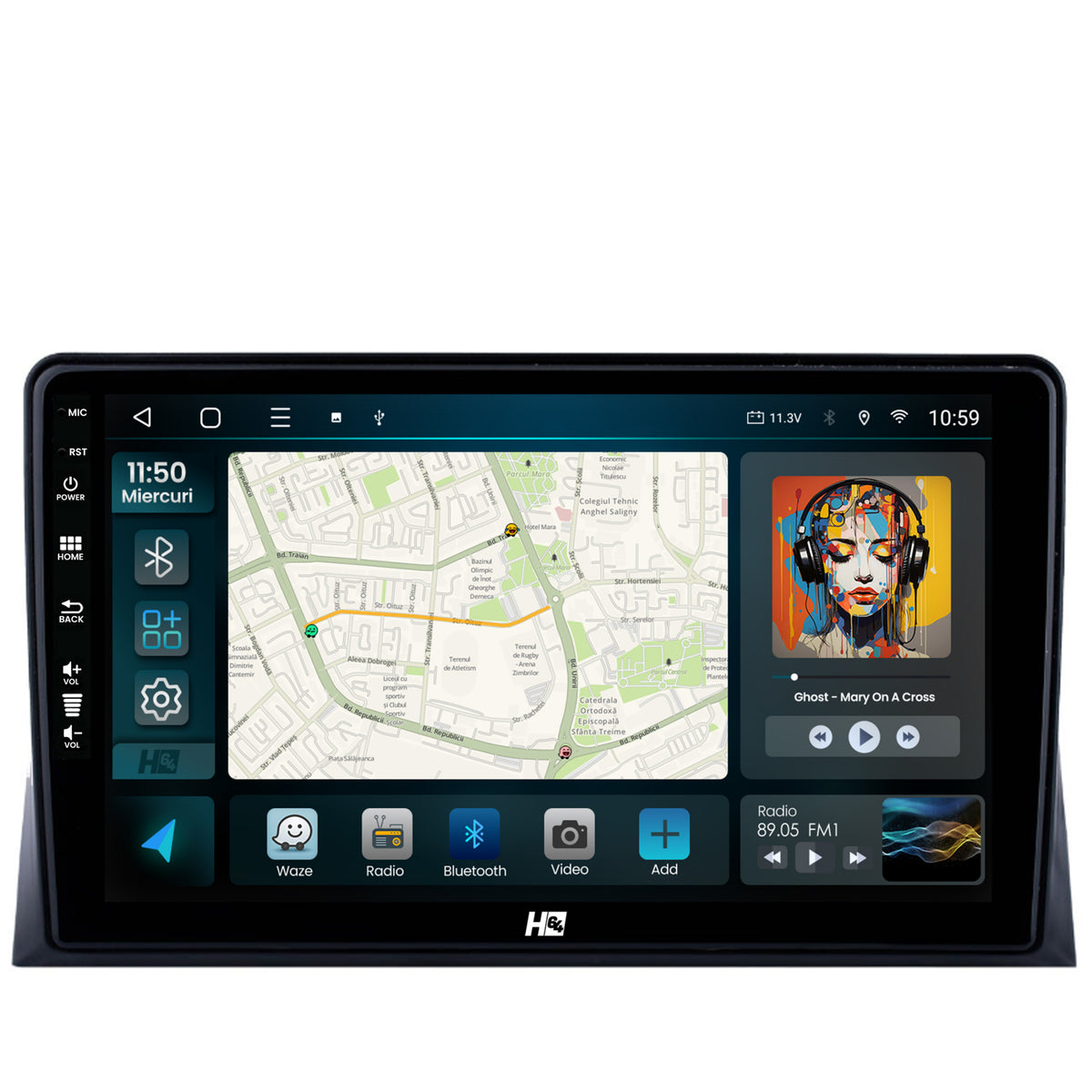 Navigatie HUB64 VW Multivan T5 (2003-2015), 4GB RAM, Android, Quadcore, DSP, GPS, Wi-FI, Carplay, Android Auto, USB, Bluetooth, Waze, Touchscreen, 9 inch
