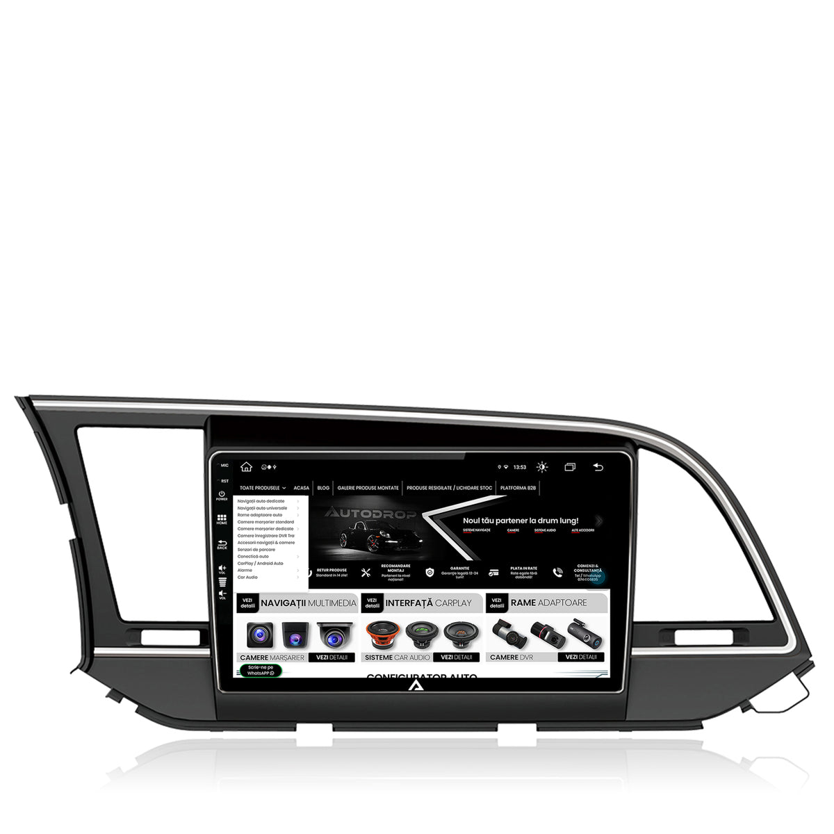 Navigatie Hyundai Elantra (2015-2018), Android, Z-Octacore / 8GB RAM + 256GB ROM, 9 Inch - AD-BGZ9008+AD-BGRKIT180