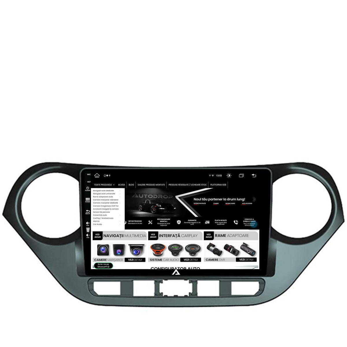 Navigatie Hyundai I10 (2013-2017), Android, Z-Octacore / 8GB RAM + 256GB ROM, 9 Inch - AD-BGZ9008+AD-BGRKIT196