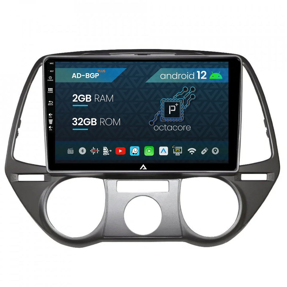Navigatie Hyundai I20 (2008-2012), Android, P-Octacore / 2GB RAM + 32GB ROM, 9 Inch - AD-BGP9002+AD-BGRKIT219V2