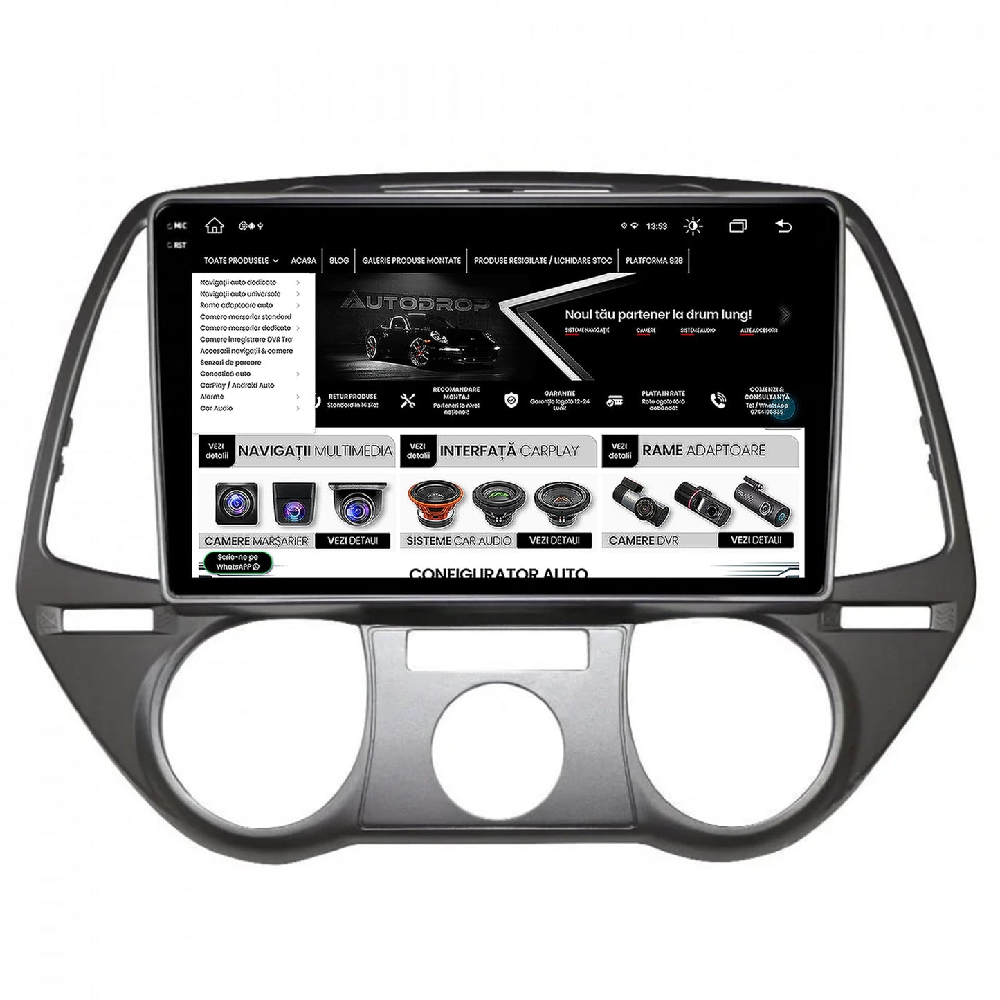 Navigatie Hyundai I20 (2008-2012), Android, V-Octacore / 4GB RAM + 64GB ROM, 9.5 Inch - AD-BGV9004+AD-BGRKIT219