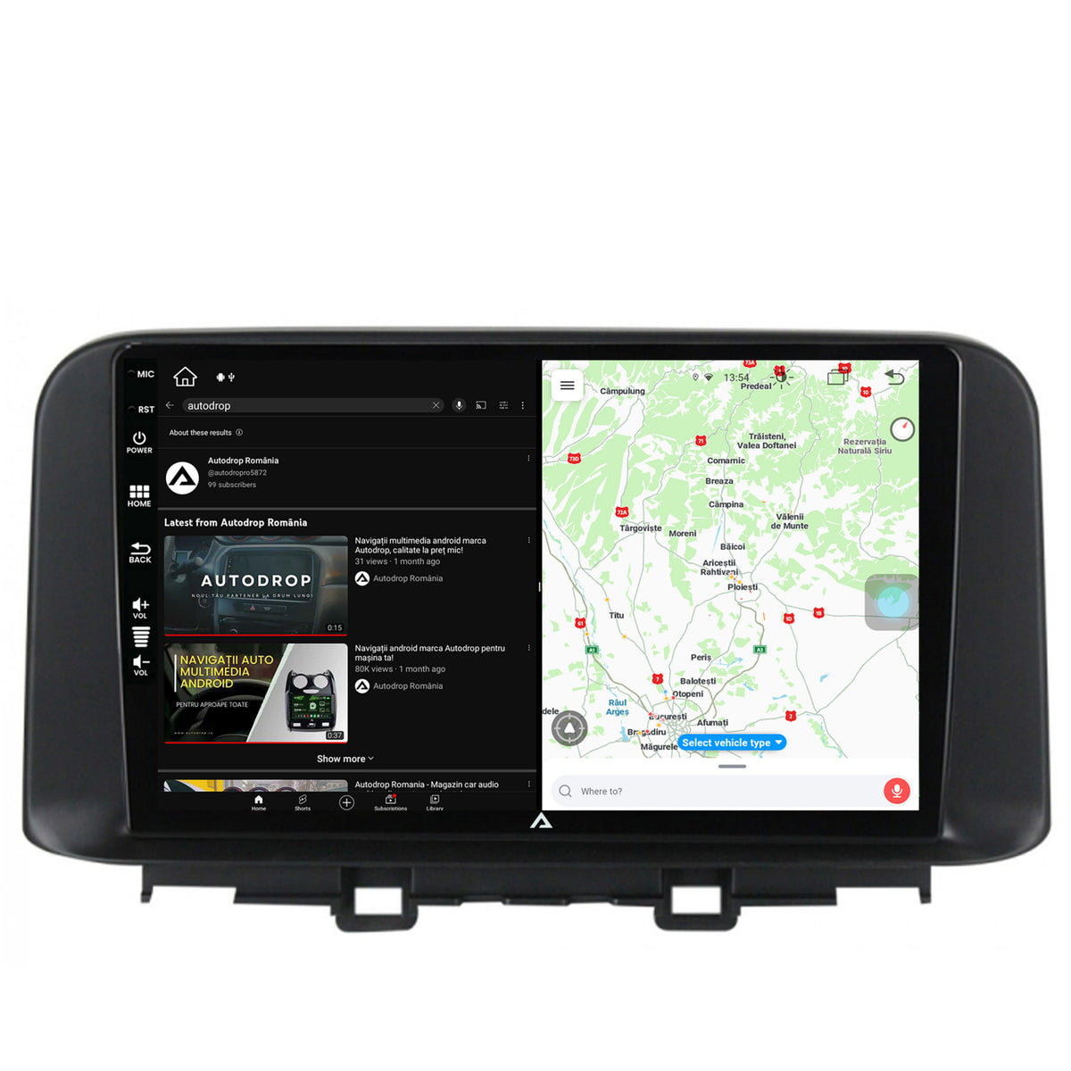 Navigatie Hyundai Kona (2018+), Android, Z-Octacore / 8GB RAM + 256GB ROM, 10.1 Inch - AD-BGZ10008+AD-BGRKIT183V2