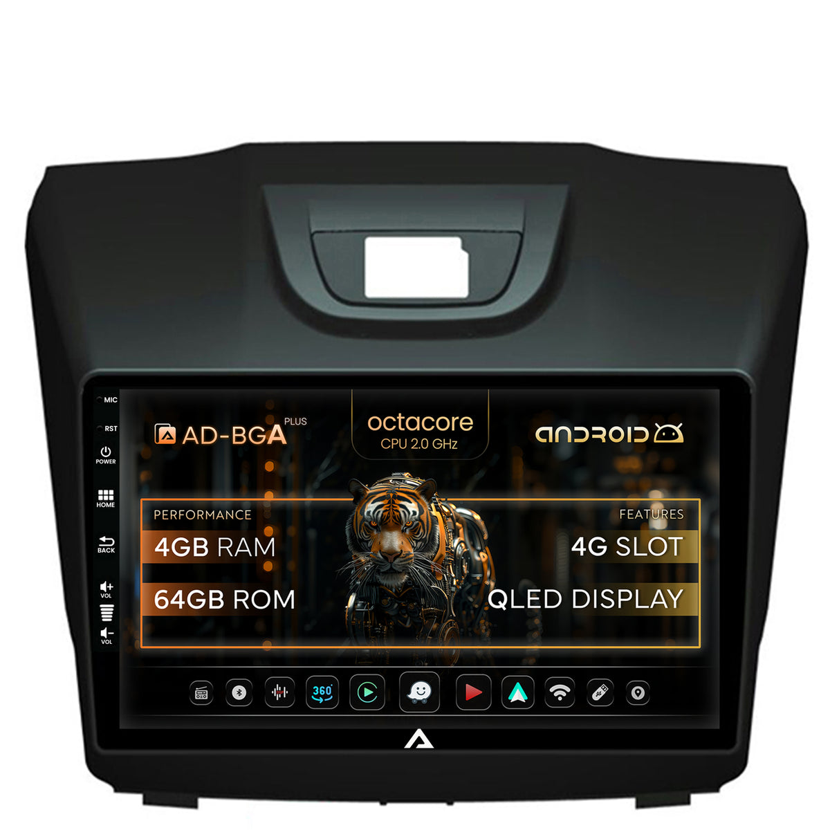 Navigatie Isuzu D-MAX (2015+), Android, A-Octacore / 4GB RAM + 64GB ROM, 9 Inch - AD-BGA9004+AD-BGRKIT311