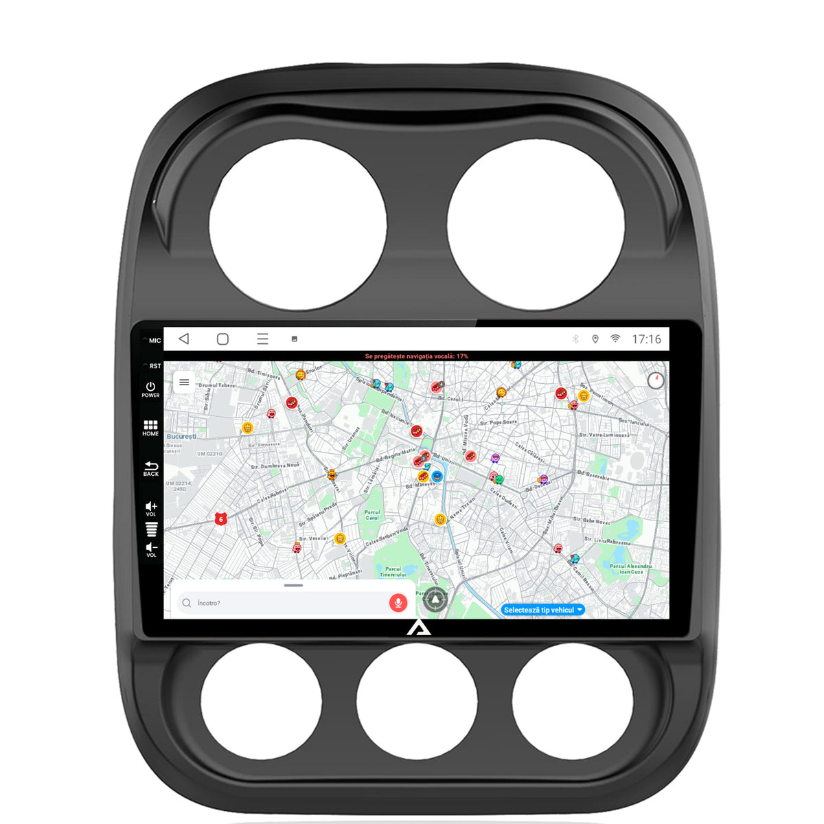Navigatie Jeep Compass (2009-2016), Android, E-Octacore / 2GB RAM + 32GB ROM, 10.1 Inch - AD-BGE10002+AD-BGRKIT284