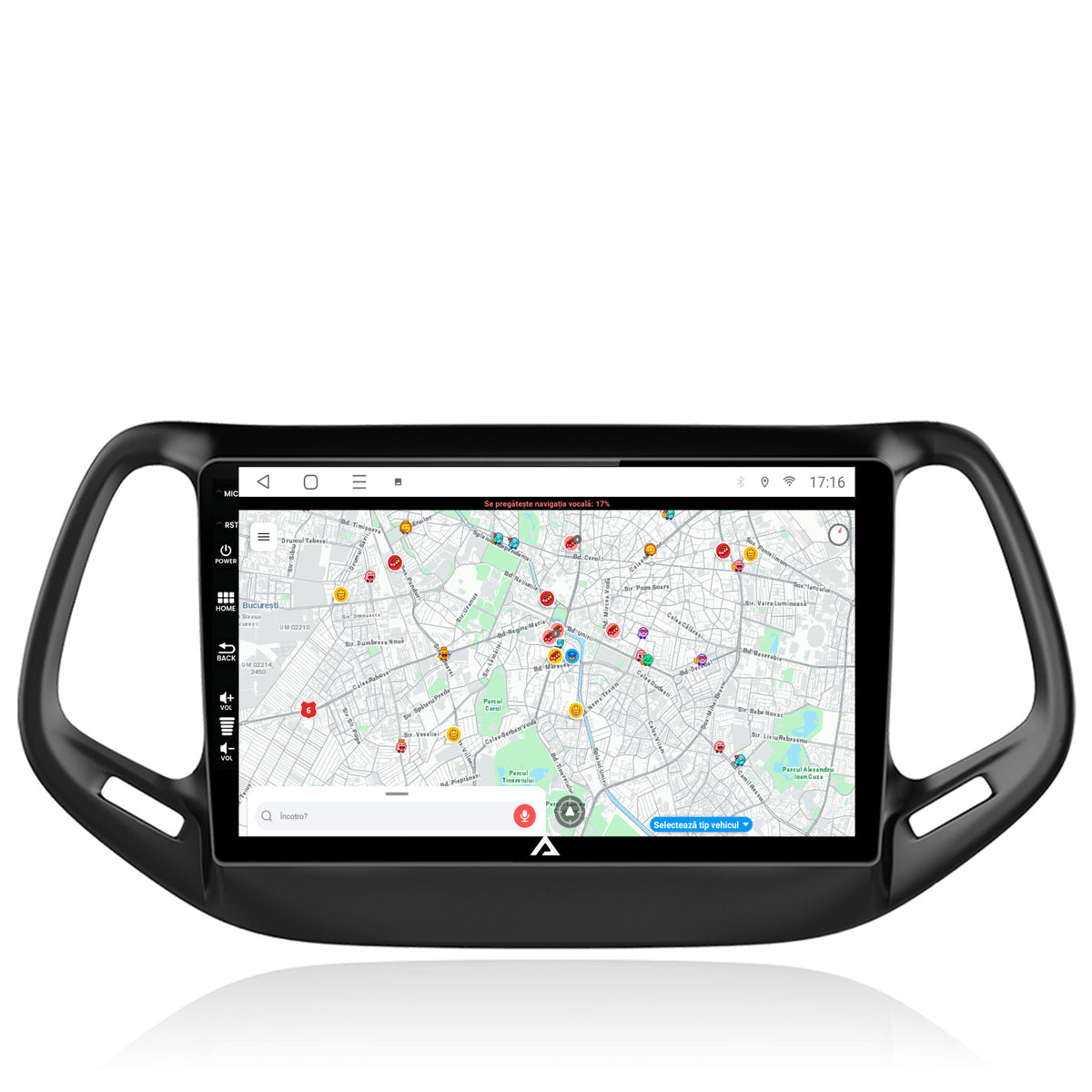 Navigatie Jeep Compass (2016+), Android, E-Octacore / 2GB RAM + 32GB ROM, 10.1 Inch - AD-BGE10002+AD-BGRKIT287