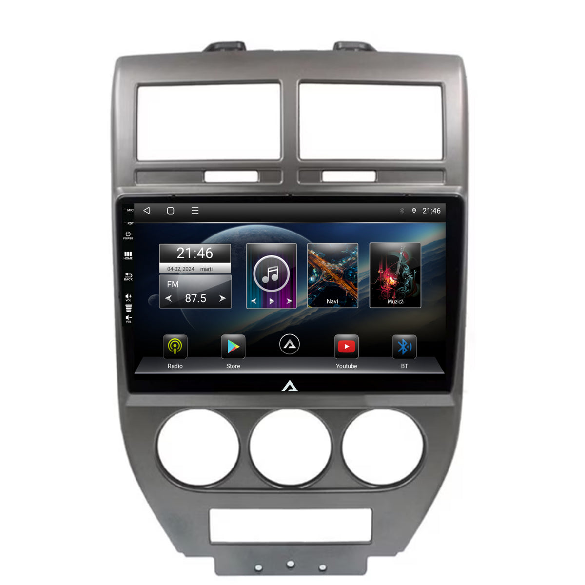 Navigatie Jeep Compass/Patriot (2006-2010), Android, E-Octacore / 2GB RAM + 32GB ROM, 10.1 Inch - AD-BGE10002+AD-BGRKIT295