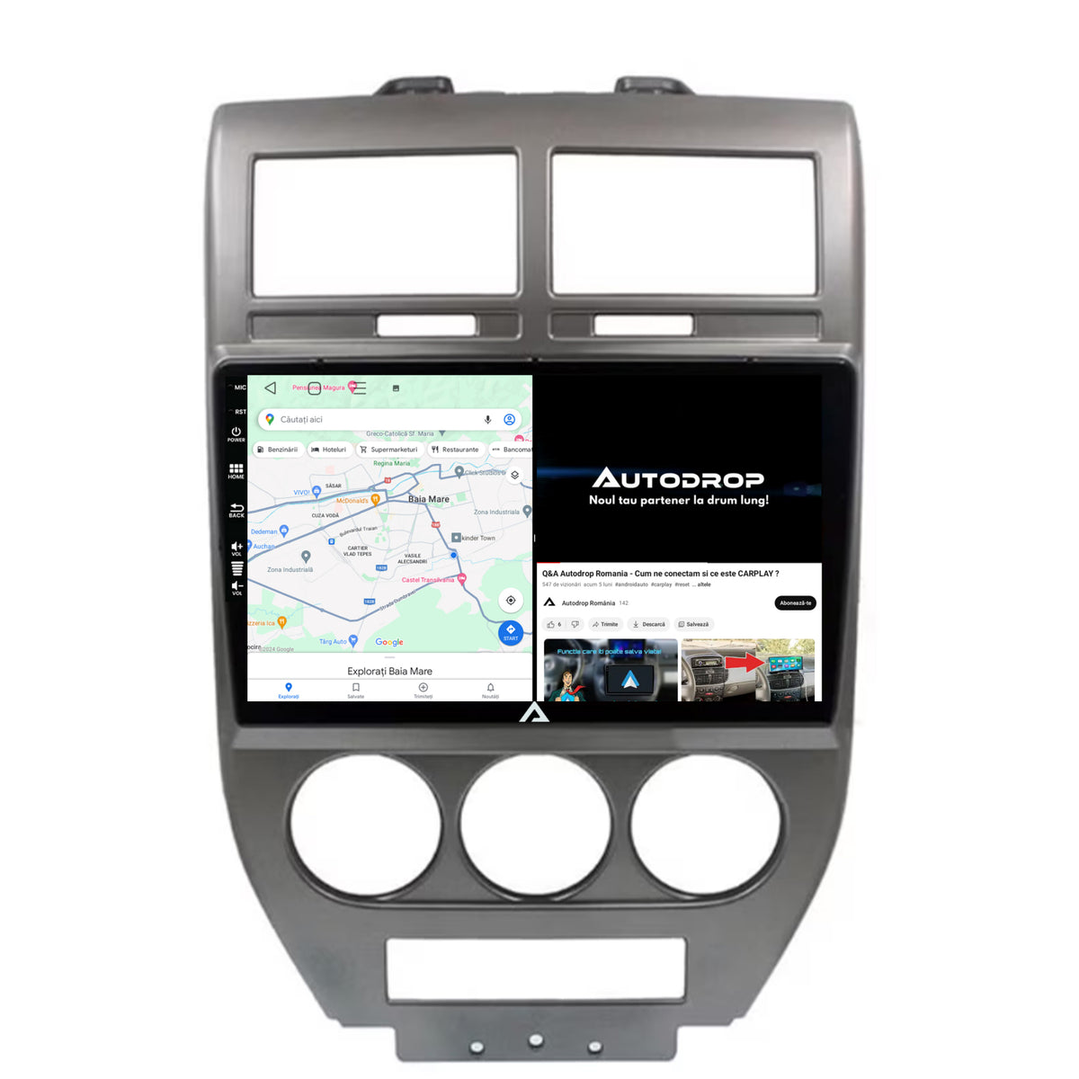 Navigatie Jeep Compass/Patriot (2006-2010), Android, E-Octacore / 2GB RAM + 32GB ROM, 10.1 Inch - AD-BGE10002+AD-BGRKIT295