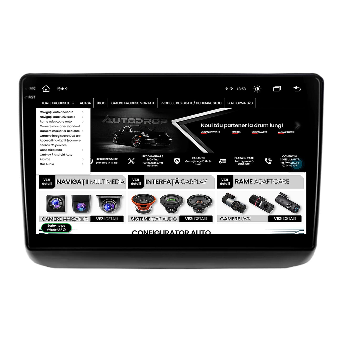 Navigatie Jeep Grand Cherokee (2013-2020), Android, V-Octacore / 4GB RAM + 64GB ROM, 9.5 Inch - AD-BGV9004+AD-BGRKIT298