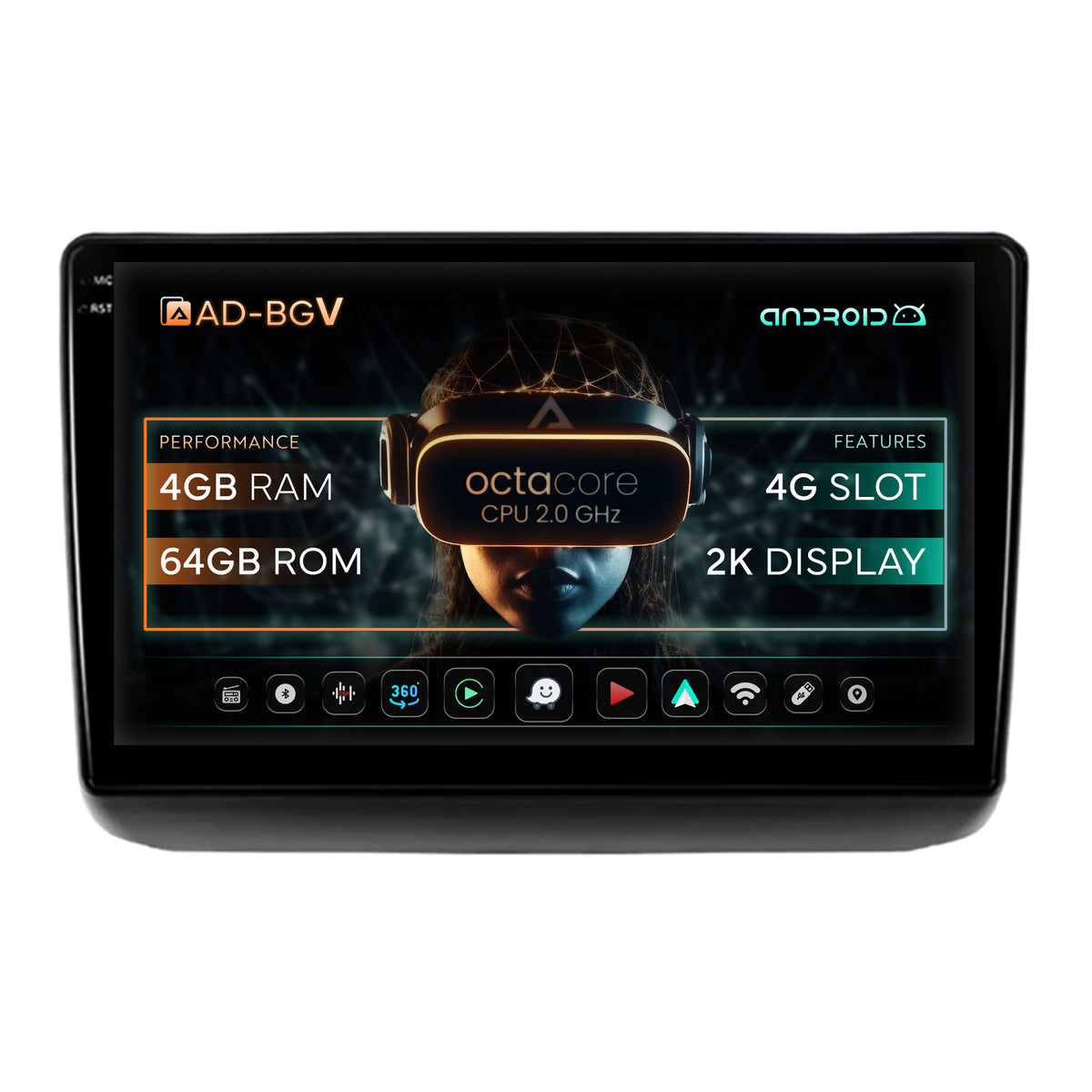 Navigatie Jeep Grand Cherokee (2013-2020), Android, V-Octacore / 4GB RAM + 64GB ROM, 9.5 Inch - AD-BGV9004+AD-BGRKIT298