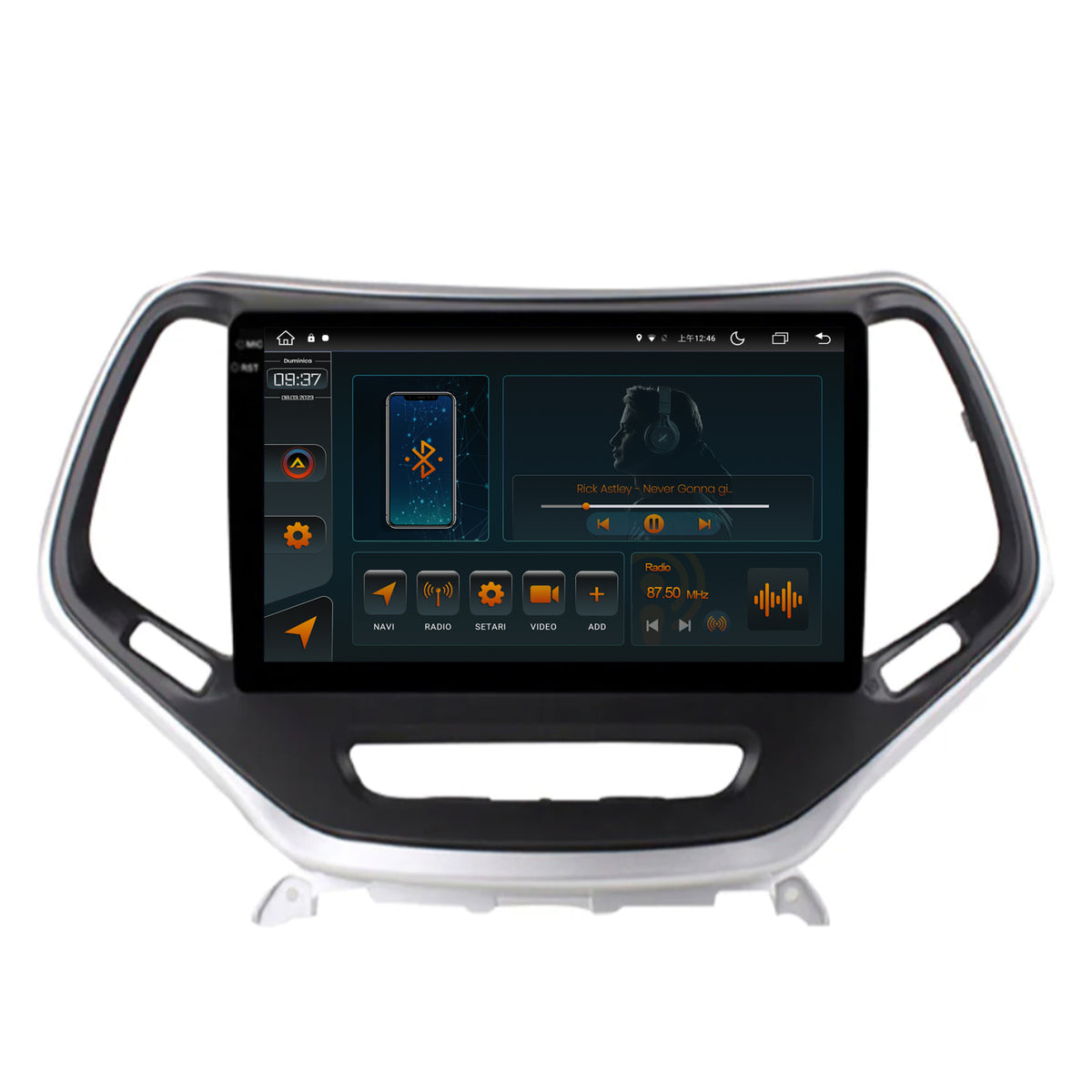 Navigatie Jeep Grand Cherokee (2015+), Android, V-Octacore / 4GB RAM + 64GB ROM, 10.36 Inch - AD-BGV100042k+AD-BGRKIT285