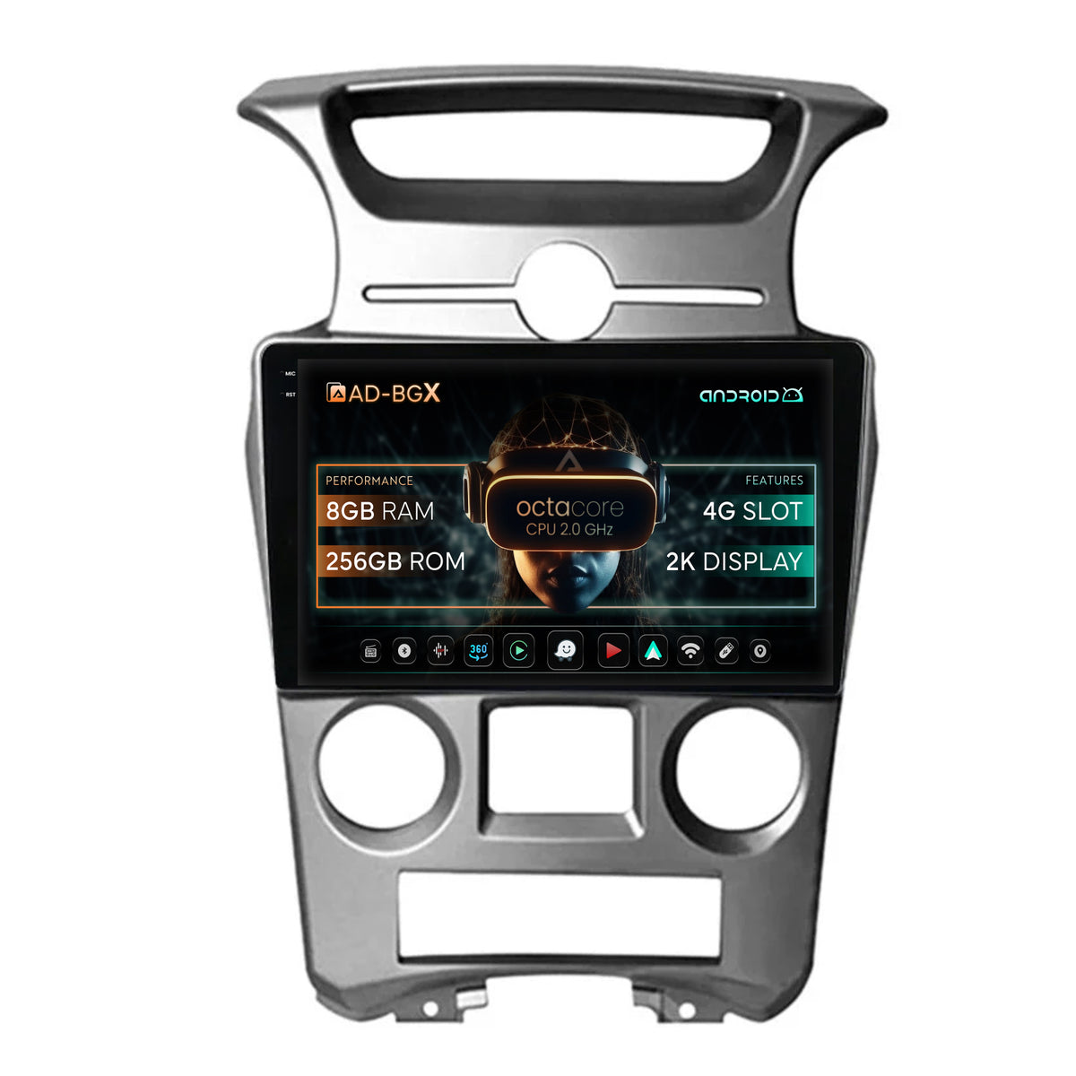 Navigatie Kia Carens (2007-2011), Android, X-Octacore / 8GB RAM + 256GB ROM, 9.5 Inch - AD-BGX9008+AD-BGRKIT209V2