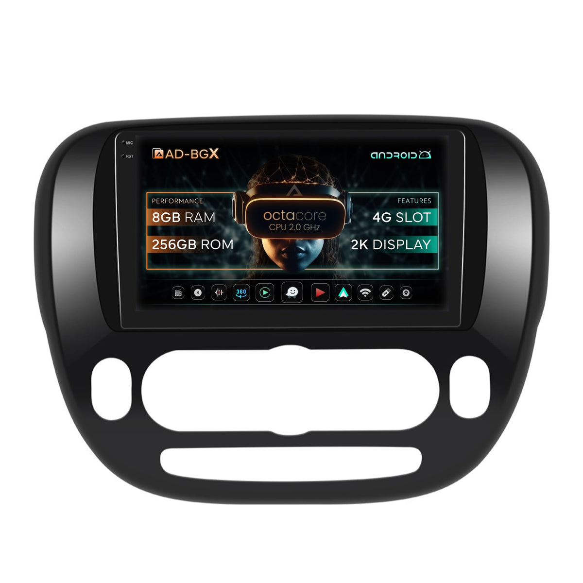 Navigatie Kia Soul (2014-2019), Android, X-Octacore / 8GB RAM + 256GB ROM, 9.5 Inch - AD-BGX9008+AD-BGRKIT233V1