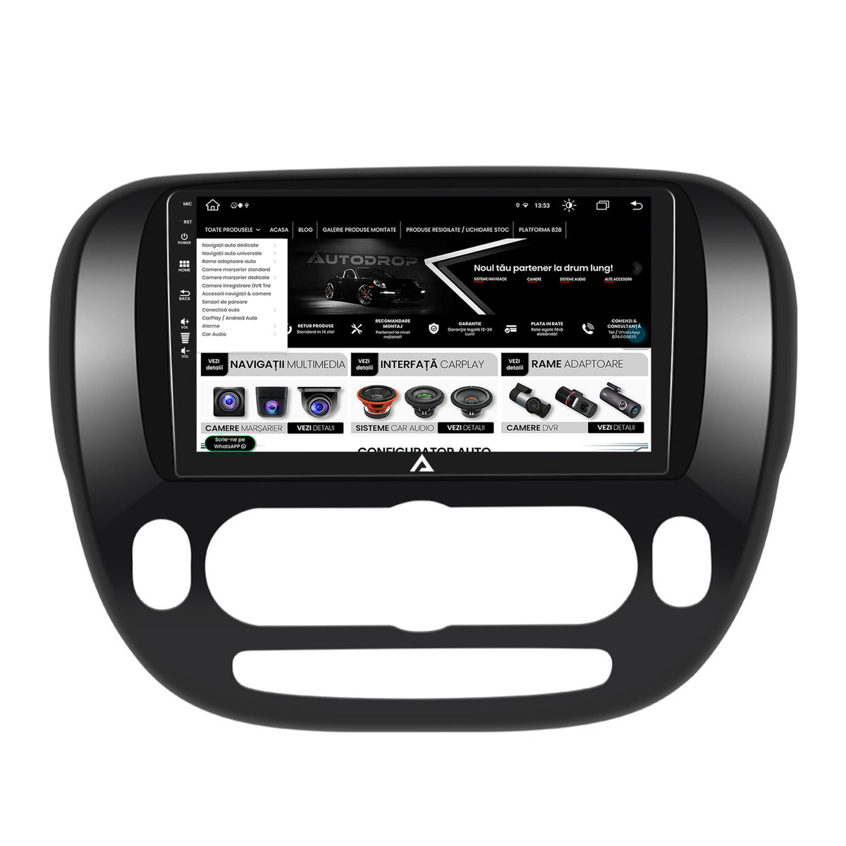 Navigatie Kia Soul (2014-2019), Android, Z-Octacore / 8GB RAM + 256GB ROM, 9 Inch - AD-BGZ9008+AD-BGRKIT233V1