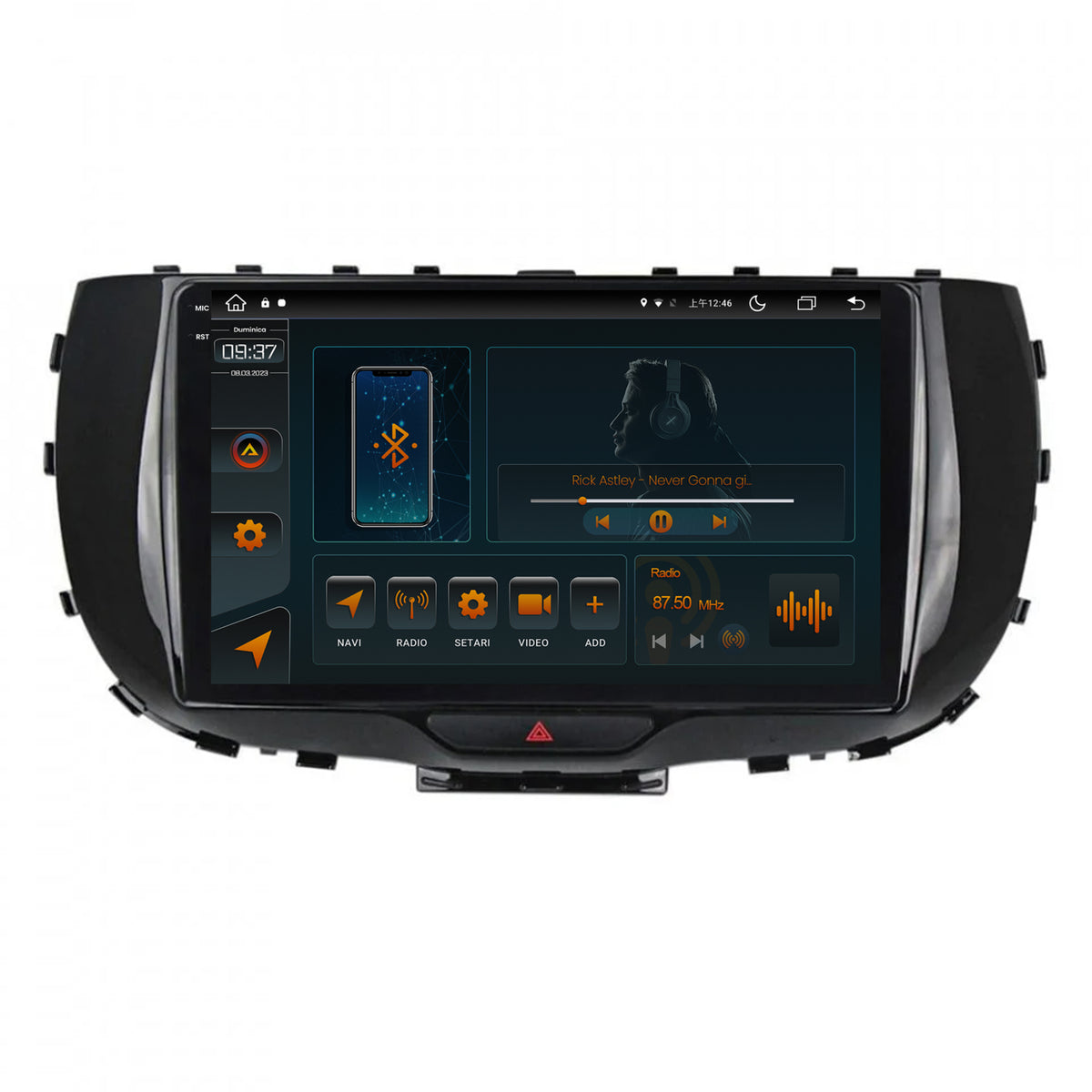 Navigatie Kia Soul (2019+), Android, V-Octacore / 4GB RAM + 64GB ROM, 9.5 Inch - AD-BGV9004+AD-BGRKIT235