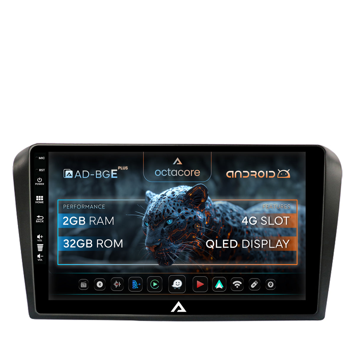 Navigatie Mazda 3 (2003-2009), Android, E-Octacore / 2GB RAM + 32GB ROM, 9 Inch - AD-BGE9002+AD-BGRKIT322