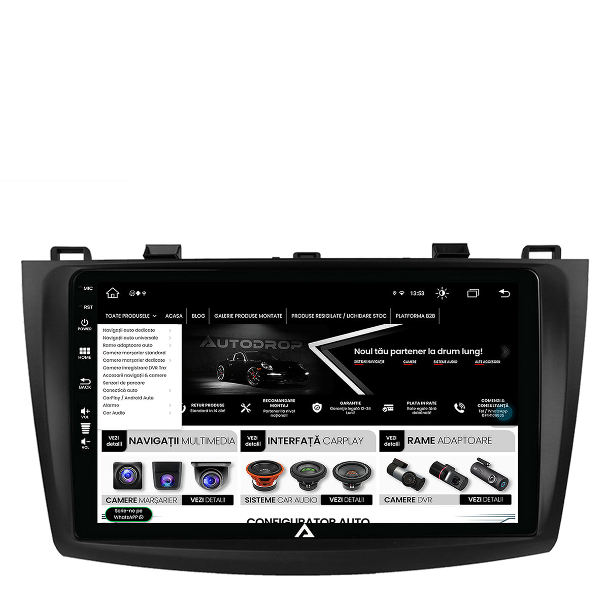 Navigatie Mazda 3 (2009-2013), Android, Z-Octacore / 8GB RAM + 256GB ROM, 9 Inch - AD-BGZ9008+AD-BGRKIT320
