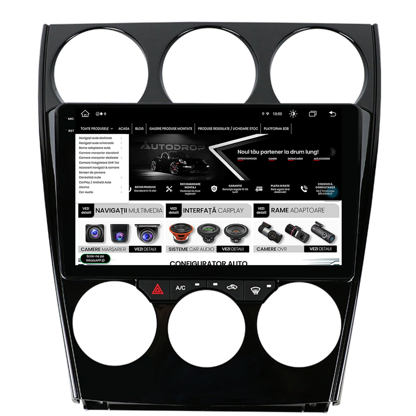 Navigatie Mazda 6 (2002-2008), Android, V-Octacore / 4GB RAM + 64GB ROM, 9.5 Inch - AD-BGV9004+AD-BGRKIT321