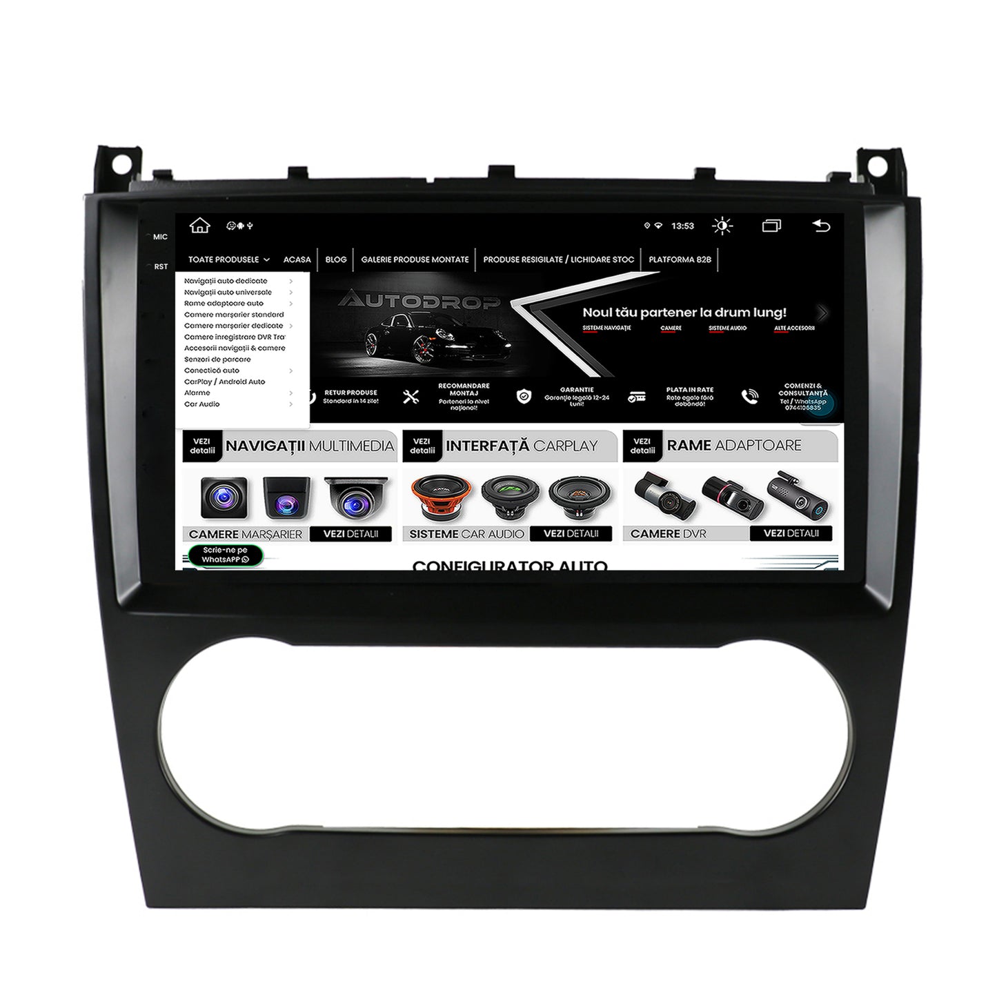 Navigatie Mercedes Benz G-Class W463 (2009-2012), Android, X-Octacore / 8GB RAM + 256GB ROM, 9.5 Inch - AD-BGX9008+AD-BGRKIT414v2