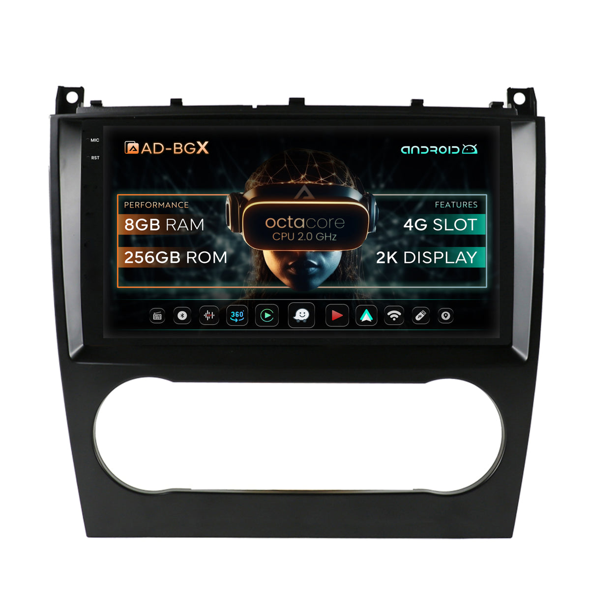 Navigatie Mercedes Benz G-Class W463 (2009-2012), Android, X-Octacore / 8GB RAM + 256GB ROM, 9.5 Inch - AD-BGX9008+AD-BGRKIT414v2