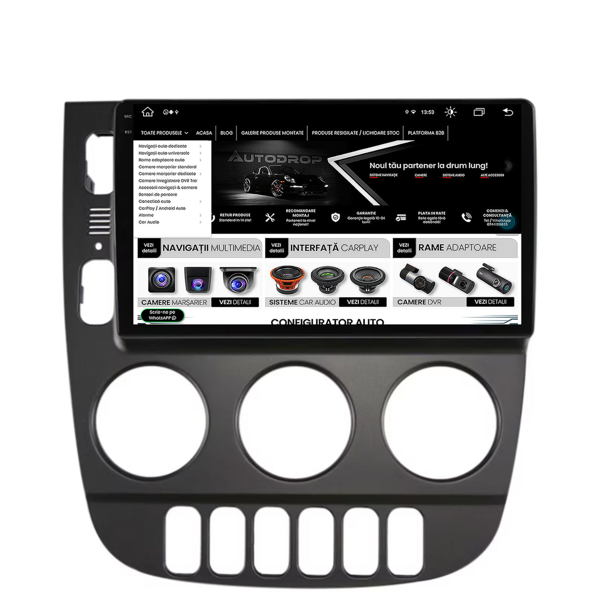 Navigatie Mercedes Benz ML W163 (1998-2005), Android, X-Octacore / 8GB RAM + 256GB ROM, 9.5 Inch - AD-BGX9008+AD-BGRKIT405V3