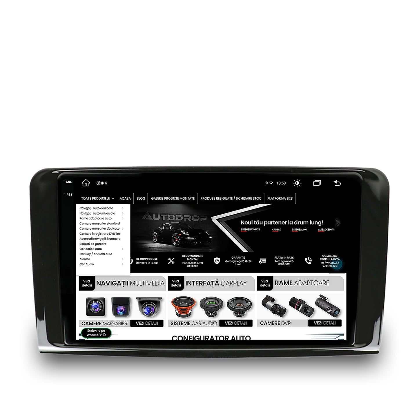 Navigatie Mercedes Benz ML W164 / GL X164, Android, X-Octacore / 8GB RAM + 256GB ROM, 9.5 Inch - AD-BGX9008+AD-BGRKIT405