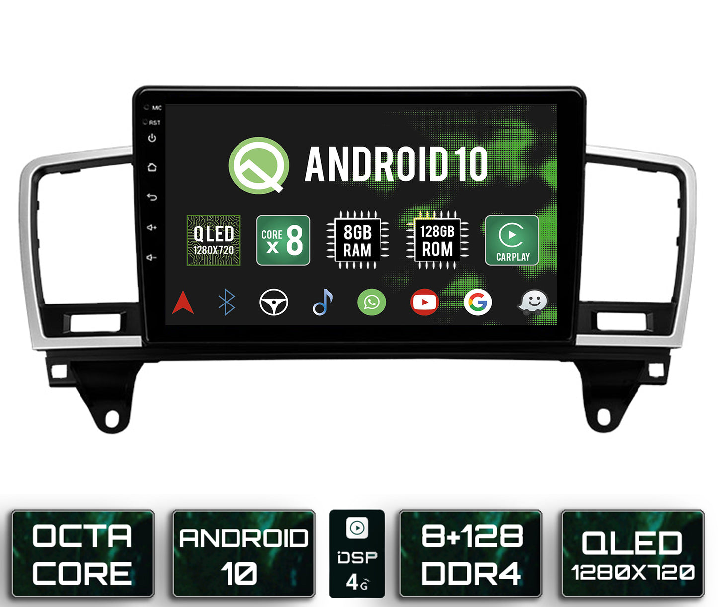 KIT Complet Rama Adaptoare + Cablaj Autodrop Mercedes BENZ ML W166 (2012-2015) pentru Navigatie Multimedia Android 9 inch