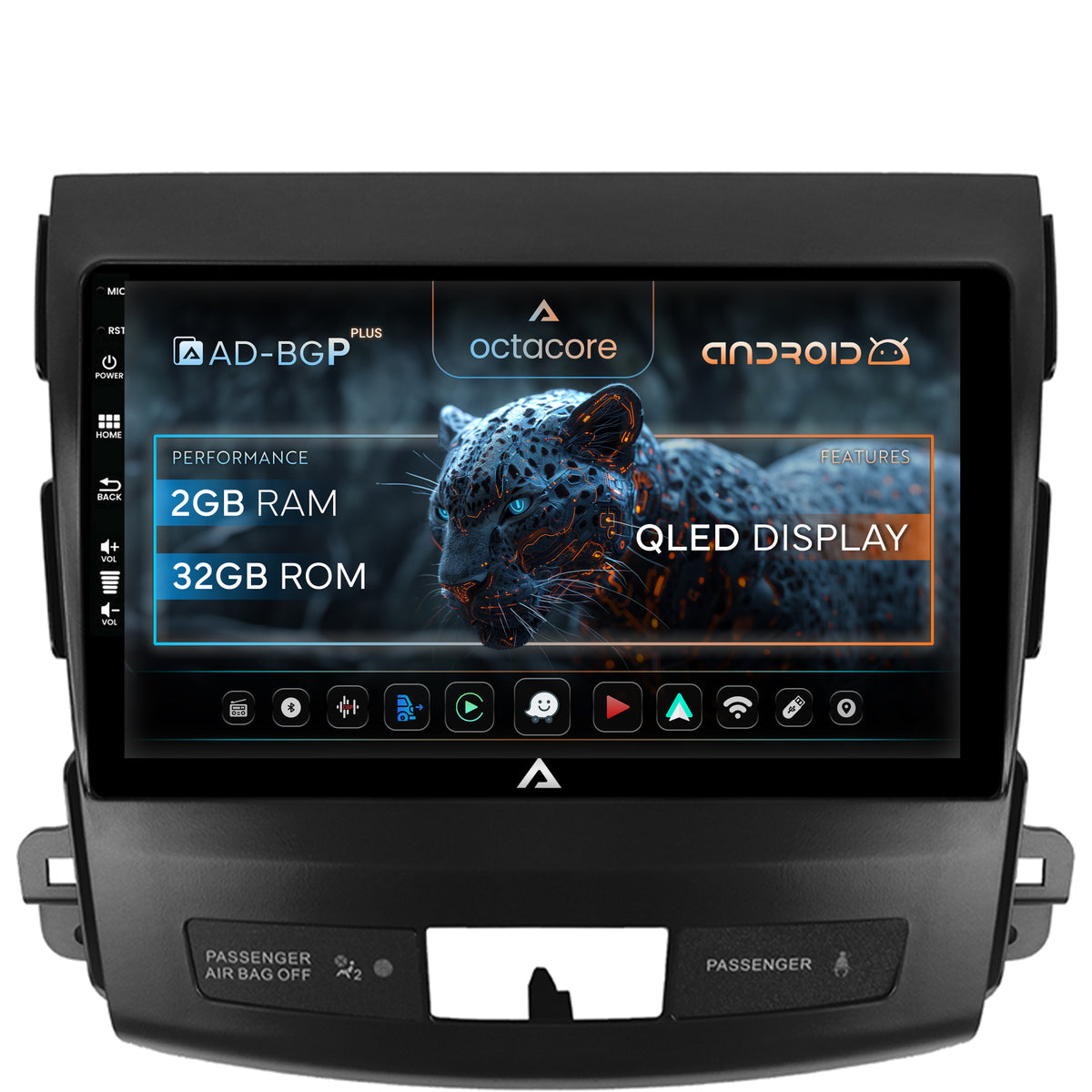 Navigatie Mitstubishi Outlander / Peugeot 4007 / Citroen C-Crosser, Android, P-Octacore / 2GB RAM + 32GB ROM, 9 Inch - AD-BGP9002+AD-BGRKIT276