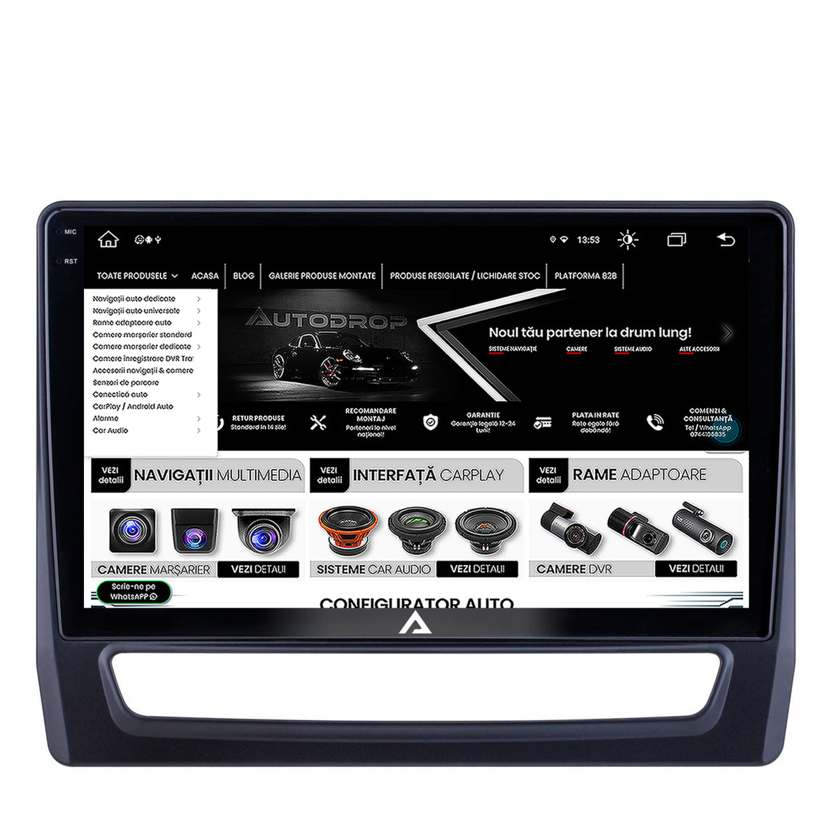 Navigatie Mitsubishi ASX (2019+), Android, X-Octacore / 8GB RAM + 256GB ROM, 10.36 Inch - AD-BGX10008+AD-BGRKIT267V4