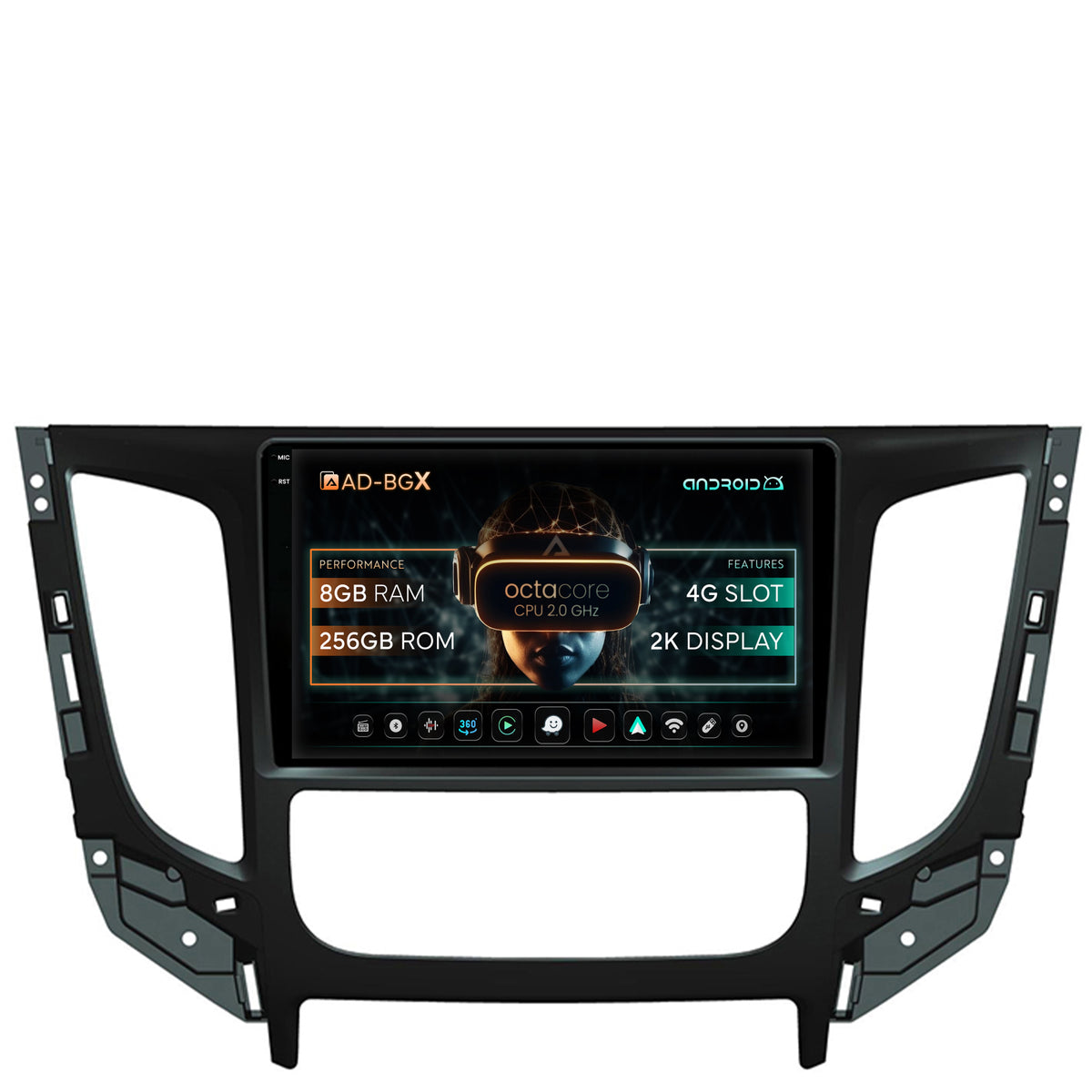 Navigatie Mitsubishi L200 (2014-2020), Android, X-Octacore / 8GB RAM + 256GB ROM, 9.5 Inch - AD-BGX9008+AD-BGRKIT274