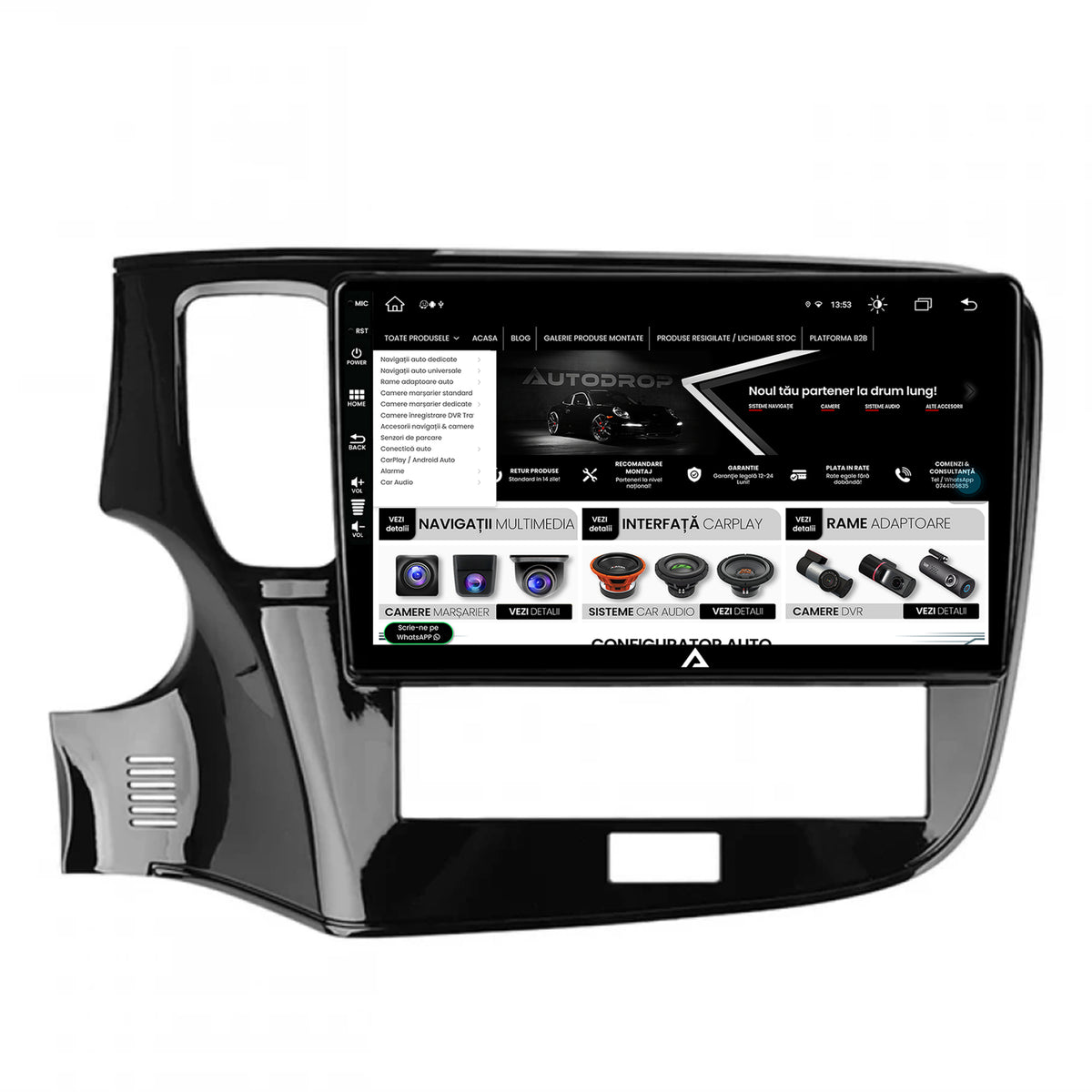 Navigatie Mitsubishi Outlander (2019-2021), Android, Z-Octacore / 8GB RAM + 256GB ROM, 10.1 Inch - AD-BGZ10008+AD-BGRKIT281