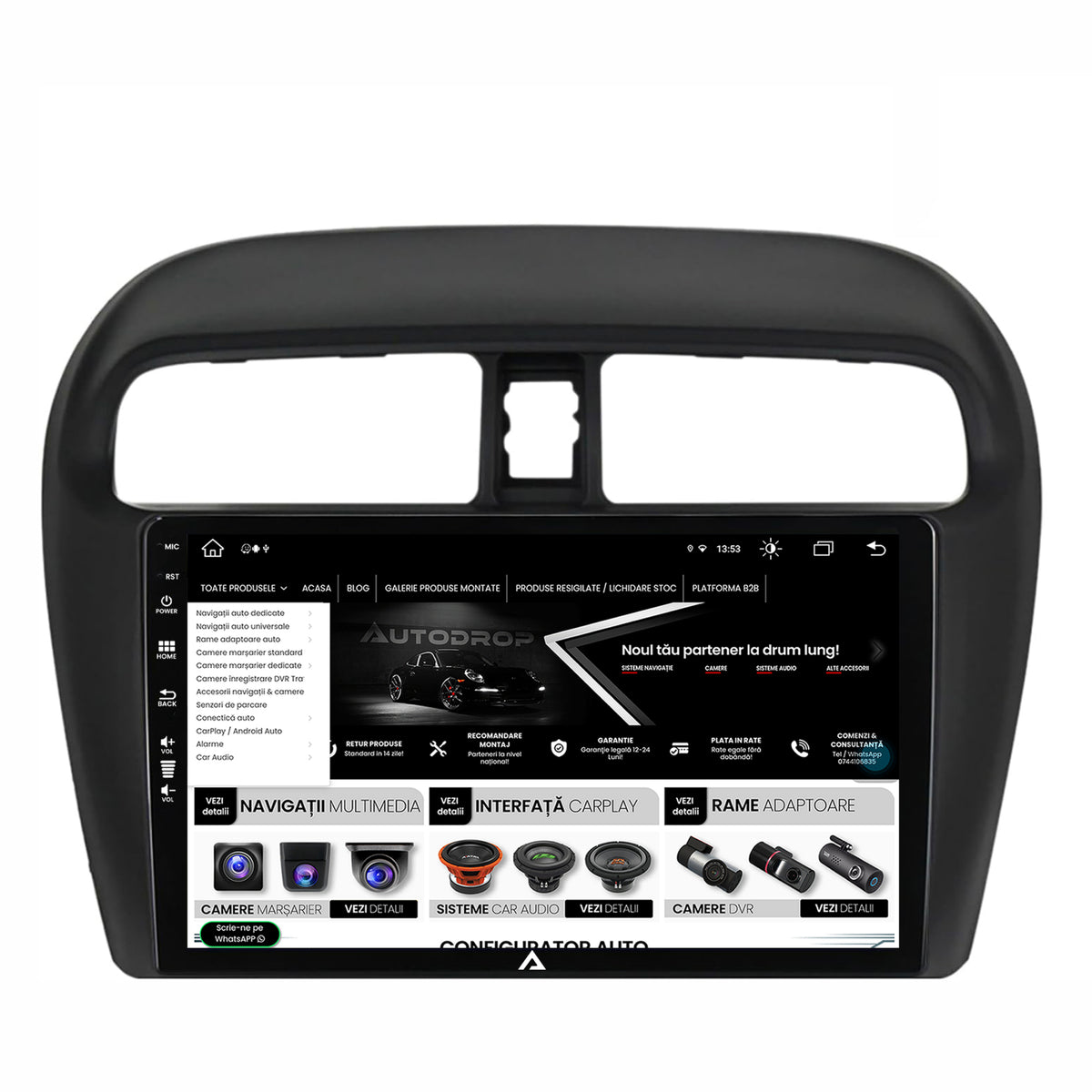 Navigatie Mitsubishi Space Star / Mirage / Attrage, Android, Z-Octacore / 8GB RAM + 256GB ROM, 9 Inch - AD-BGZ9008+AD-BGRKIT267V3