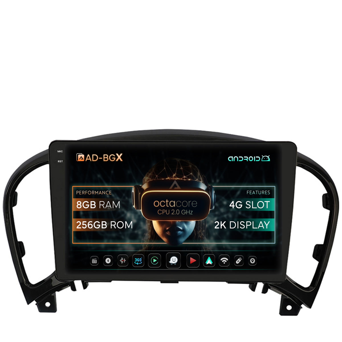 Navigatie Nissan Juke (2010-2015), Android, X-Octacore / 8GB RAM + 256GB ROM, 9.5 Inch - AD-BGX9008+AD-BGRKIT168