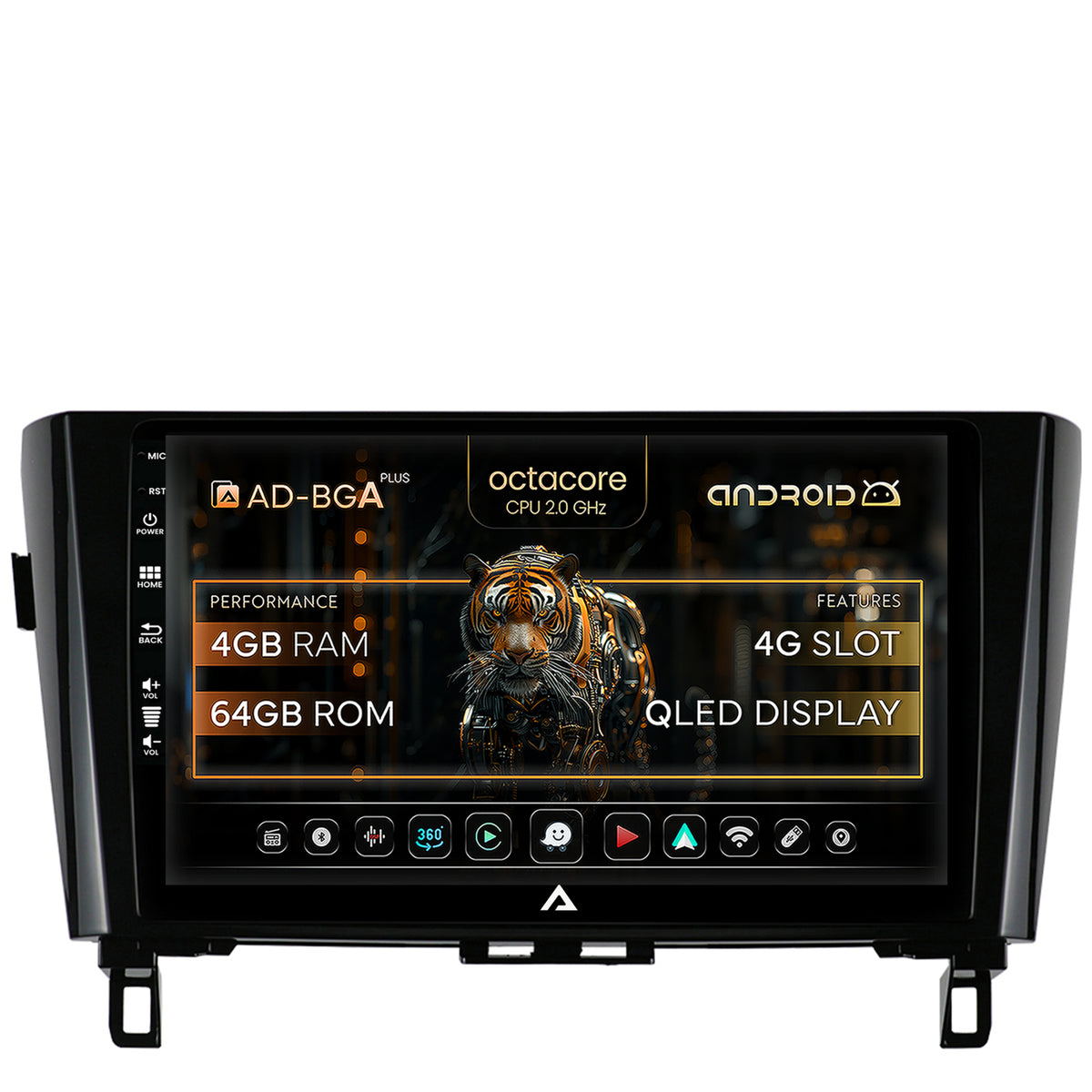 Navigatie Nissan Qashqai / X-Trail (2013+), Android, A-Octacore / 4GB RAM + 64GB ROM, 10.1 Inch - AD-BGA10004+AD-BGRKIT162